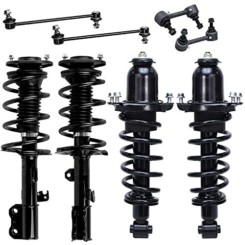 Image of Detroit Axle - 8pc Suspension Kit for 2005-2010 Scion tC Complete Front Rear Struts with Coil Spring Sway Bar Links 2006 2007 2008 2009 Replacement Quick Install Ready Struts Shocks Assembly