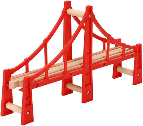 Alasum Bloques creativos de madera a granel Accesorios de pista de paso elevado ferrocarril elevado DIY puente pistas modelo de ferrocarril edificio