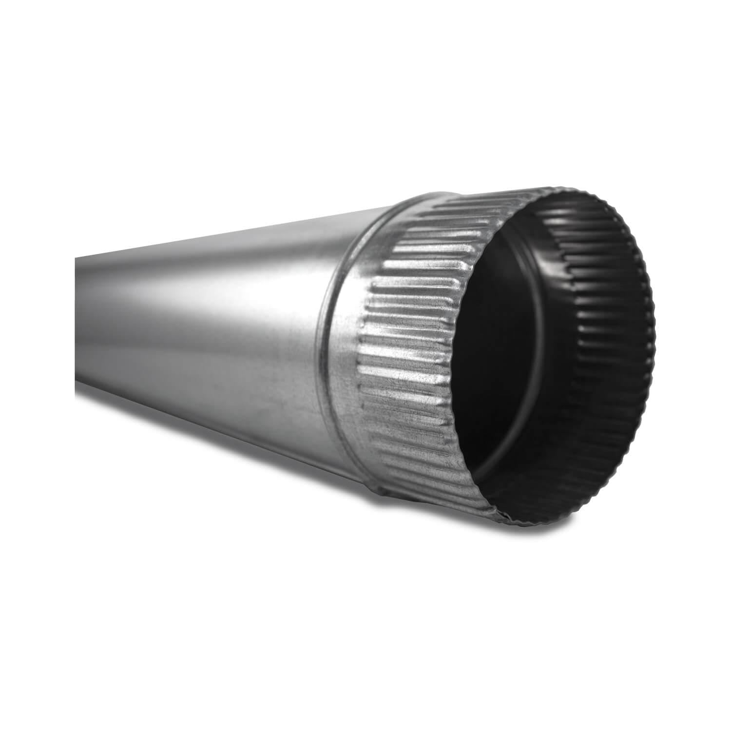 Tubo Chimenea 300mm Galvanizado 1 Metro - Estufa Leña Acero - Conducto Salida Humos Sistema Machihembrado - Ventilación - Serie Lisa