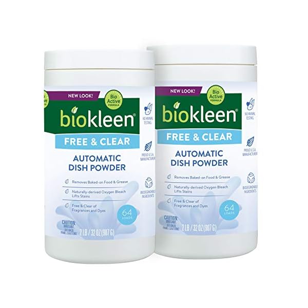 Biokleen Free & Clear Dishwashing Detergent Powder 128 Loads Concentrated, Phosphate