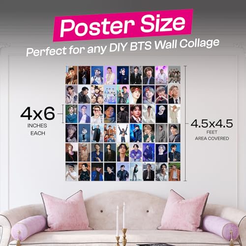 Image of BTS Mini Posters Set of 54 (4x6 Inches) | HD Print K-Pop Wall Art Prints for BTS Army | Bangtan Boys, RM, Jin, Suga, J-Hope, Jimin, V, Jungkook | Room Decor for K-Pop Fans & Collectors