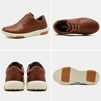 OrthoComfoot Men's Orthopedic Leather Dress Walking Shoes: Comfortable Orthotic Fashion Sneakers with Arch Support, Casual Plantar Fasciitis Business Work Oxfords for Foot and Heel Pain Relief