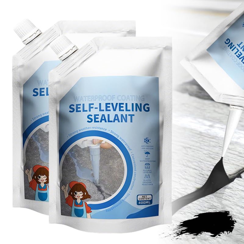 Concrete Caulking Adhesive,New Self-Leveling Sealant,Heavy-Duty Crack Filler for Driveway,Weather Resistant Concrete Crack Repair for Outdoor Use,Quick-Drying Sealant for Professionals (Grey, 3PCS)