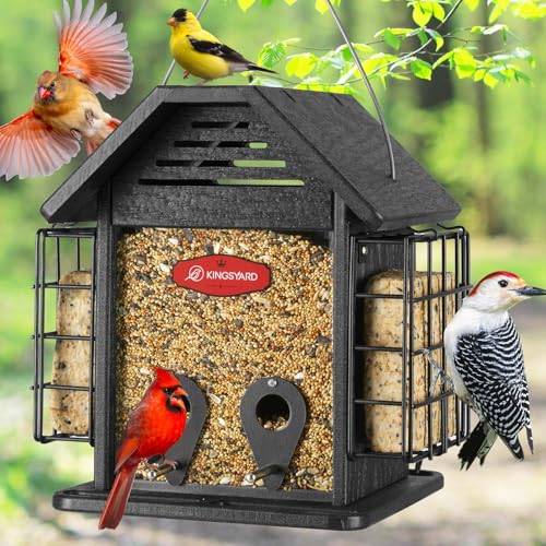 Kingsyard Bird Feeder for Outdoor Hanging -Recycled Plastic 3 in ...