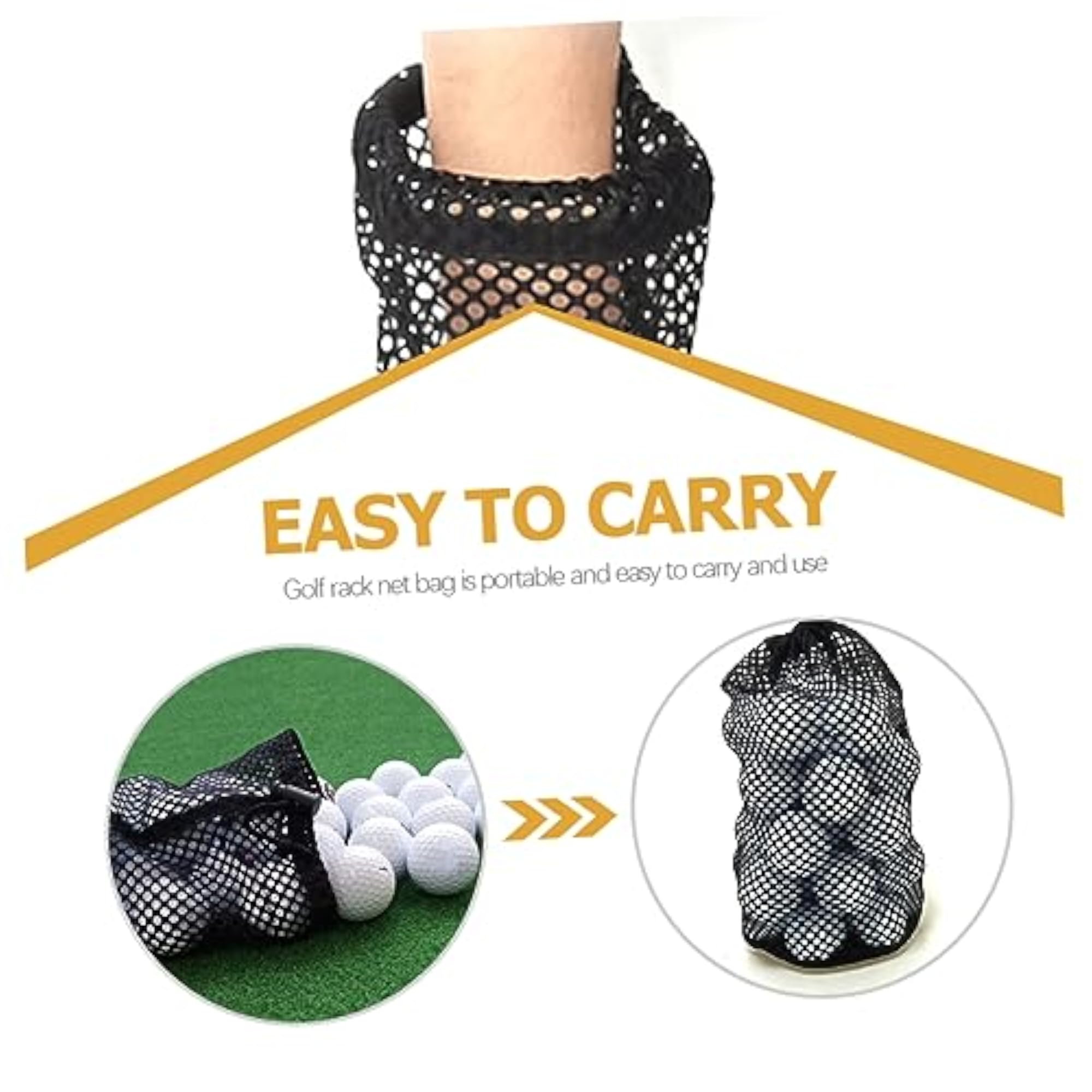Golf Mesh Storage Bag Drawstring Pouch for Sports