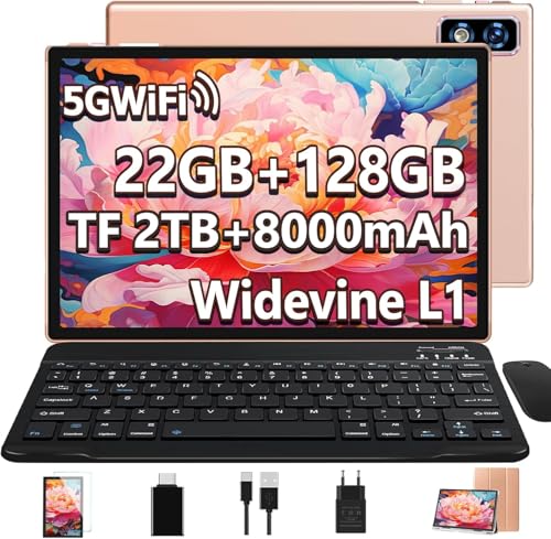 Nouvelle 2025 Tablette 10 Pouces Android 14 avec 22Go RAM+128Go ROM(TF/2To),Tablette Tactile avec...