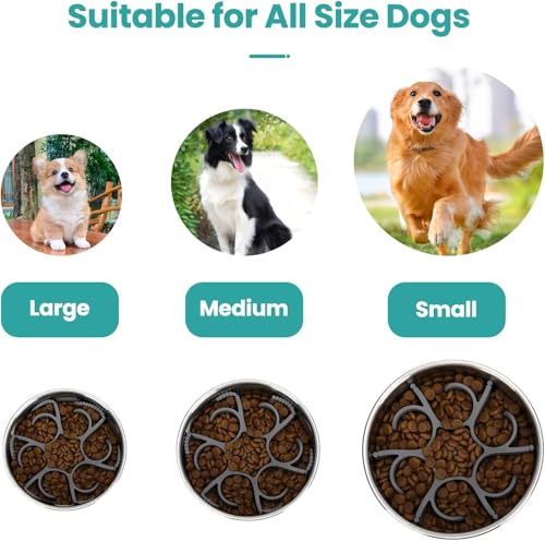 YSTrillion Hundenapf Slow Feeder,Anti Schling Einsatz für Napf Silikon,Slow Feeder Hundenapf Einfügung für Hunde Katzen Zubehör Entlastet die Verdauung Überessen