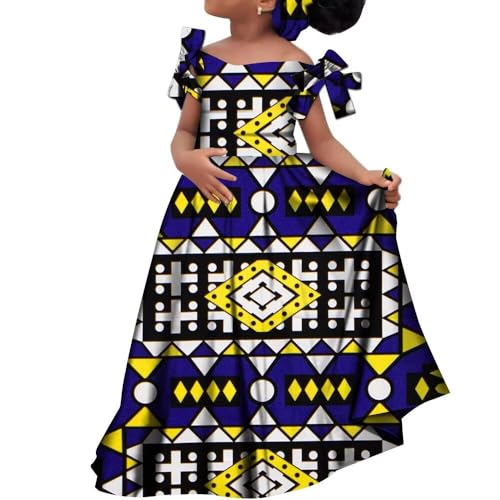 XIAOHUAGUA Kids Girls African Dashiki Dress Printed Vestidos Kids Cute Party Dresses