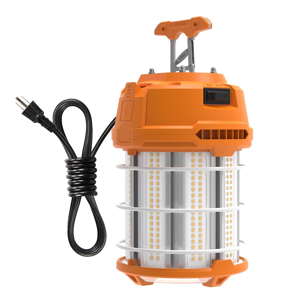 100W LED Temporary Work Light - 360° Beam, 12000 Lumens, IP65 Waterproof, With Cage & Hook