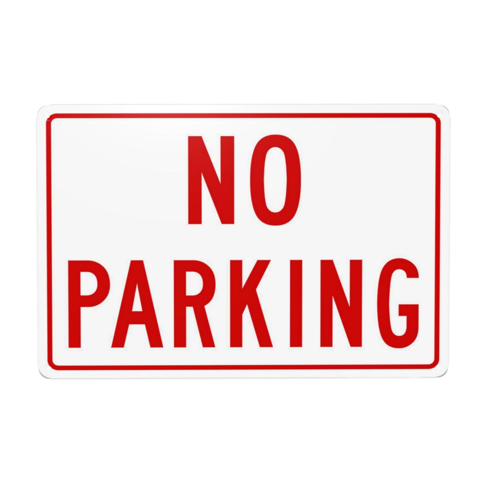 SMAZDFXX No Parking Red Sign Metal Signs, Cautions Security Tin Sign, Safety Warning Signs, Street Business Wall Decor 12"x16"