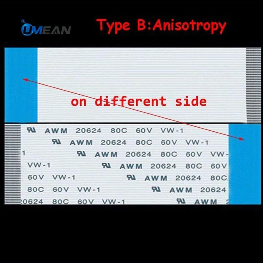 Wiring Connecting Terminals - 100pcs 36Pin FFC Cable Connector 0.5mm Pitch A Type 30cm Length Isotropy Ribbon Flexible Flat Wire AWM 20624 - (Insert Type: Type A Isotropy)
