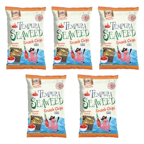 Japanese Tempura Seaweed Chips – Sriracha Flavor | 0.95oz x 5 Pac...