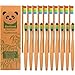 Genkent Natural Bamboo Toothbrush Made with Rainbow Nylon Infused Bristles (20 Counts)