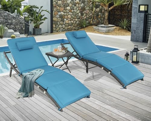 Outdoor Wicker Lounge Chairs Set Recliners Lounge Chairs For