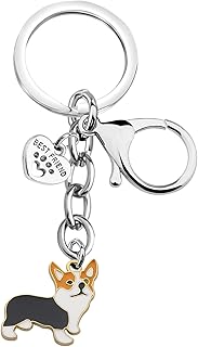 Corgi Keychain Gifts Corgi Owner Gifts Corgi Gifts for Corgi Lovers Paw Print Keychain Pet Rescue Gifts