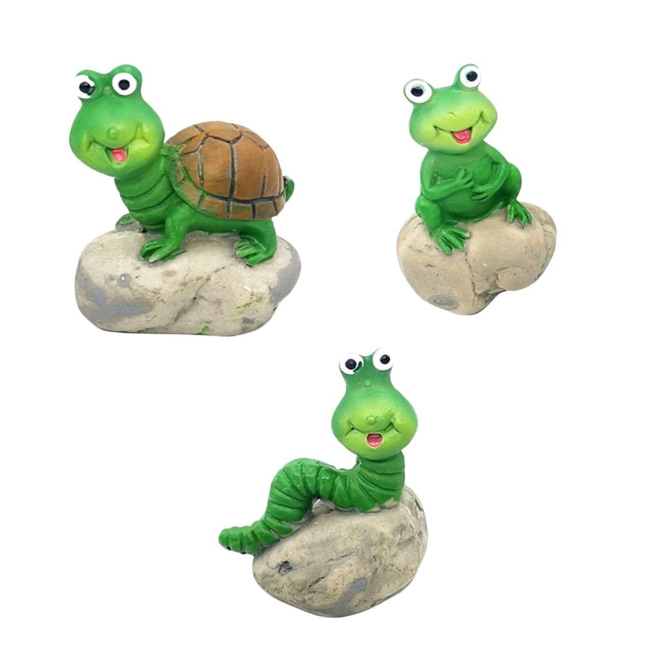 6 grenouilles décoratives en résine pour jardin et pot de fleurs