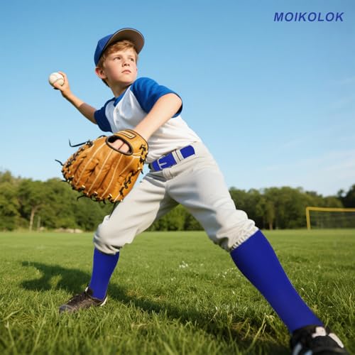 Age 10 Above Double Baseball Socks and Belt Combo Set Softball Socks and Elastic Waist Belt for Boys Girls (Multi-colored)4