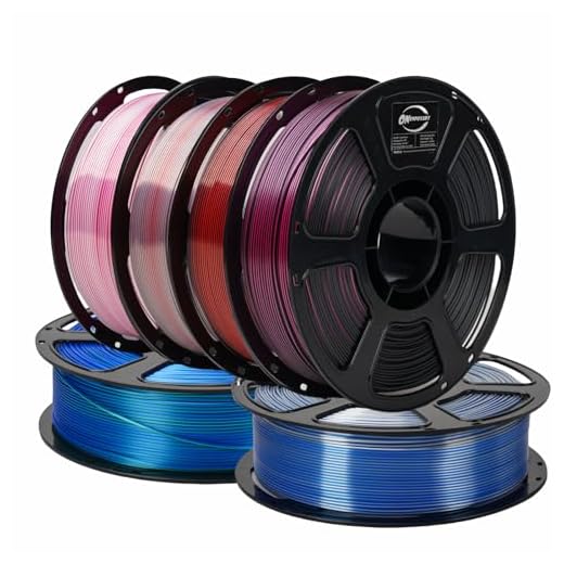 Silk Dual Color Filament Bundle 6KG, Shiny 3D Printer Filament Bulk, Individually Vacuum Packed, Dimensional 1.75mm Accuracy +/- 0.02mm, 1KG Each 6 Spools,Bicolor PLA Filament Pack(6D-1)