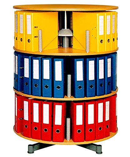 BRB Ordner-Drehsäule mit 3 Etagen, Buche, Höhe 1230 mm...