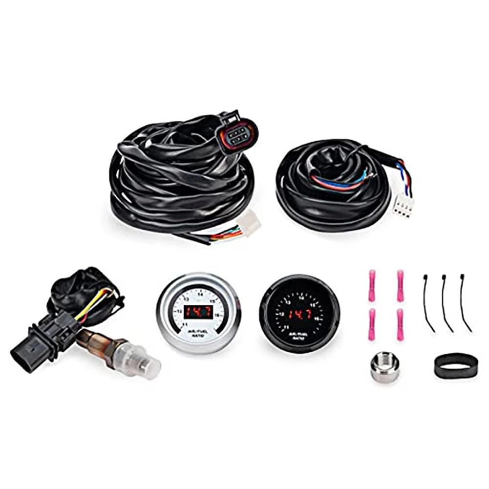 1 Racing 30-4110 AFR 52 mm Large Bande O2 UEGO Contrôleur Jauge de Rapport Air/Carburant AFR avec Capteur D'Oxygène 4.9LSU 0258017025 Accessoires de Remplacement