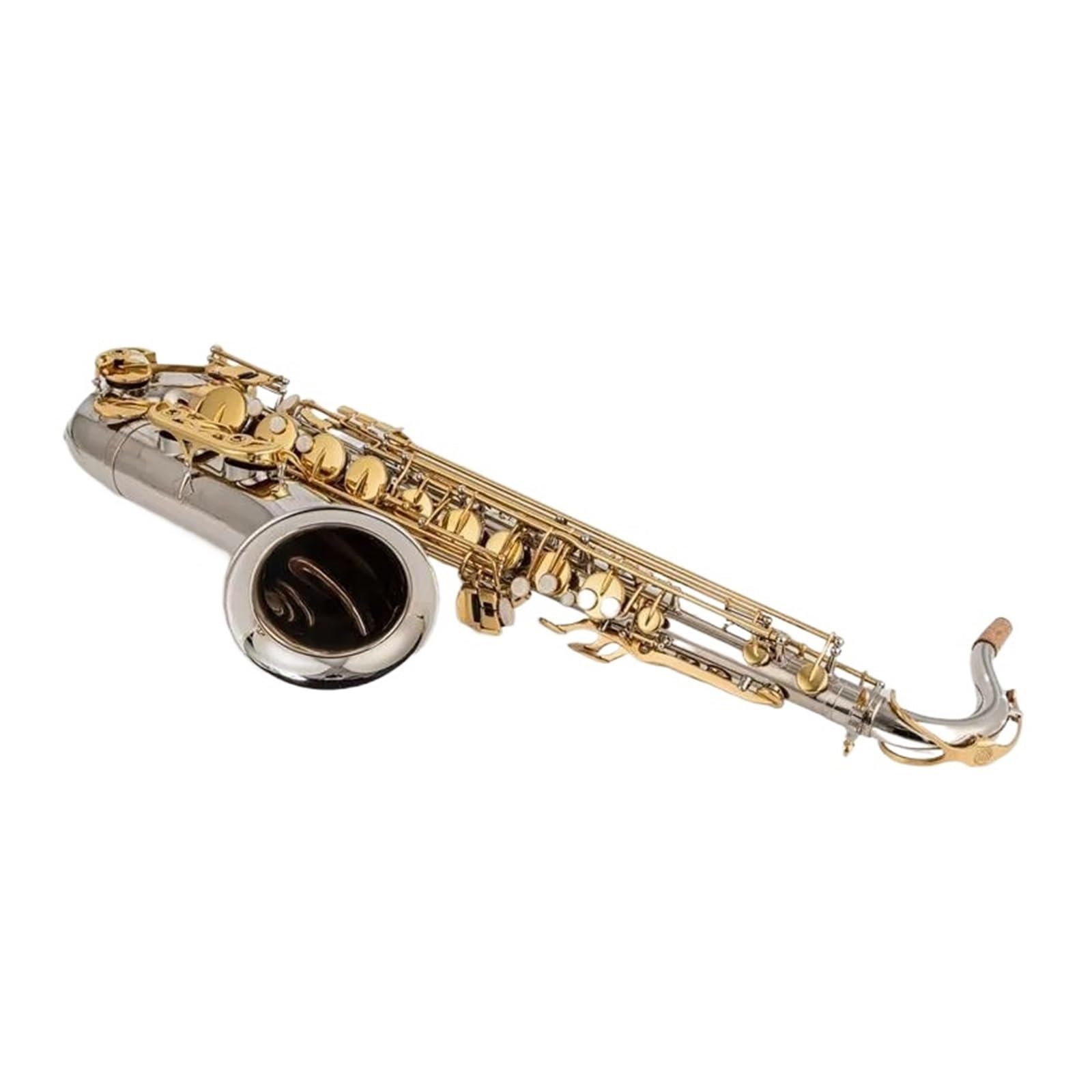 Saxofón Instrumentos Musicales Saxofón Tenor Tono BB Tubo Niquelado Llave Dorada Saxofón con Estuche Boquilla (Color : 02)