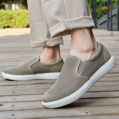 Image of konhill Mens Slip On Loafers Sneakers - Casual Knit Walking Shoes for Men, Lightweight Breathable Memory Foam Boat Shoes, Comfortable Slip-On Driving Loafers for Work Travel Beach