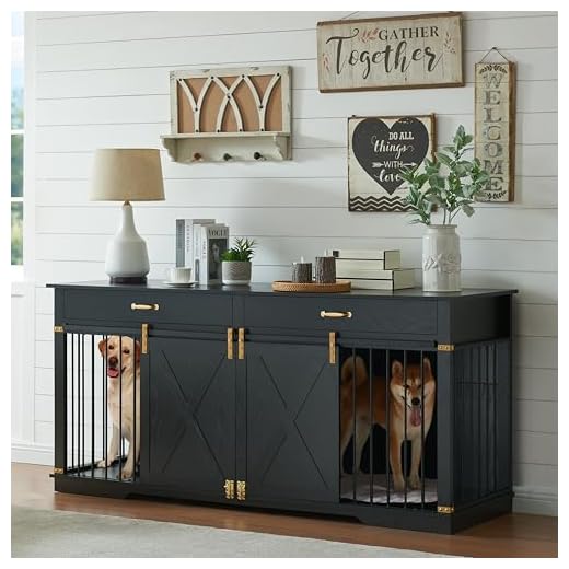 72.5" XXL Wooden Dog Crate for Large Breeds