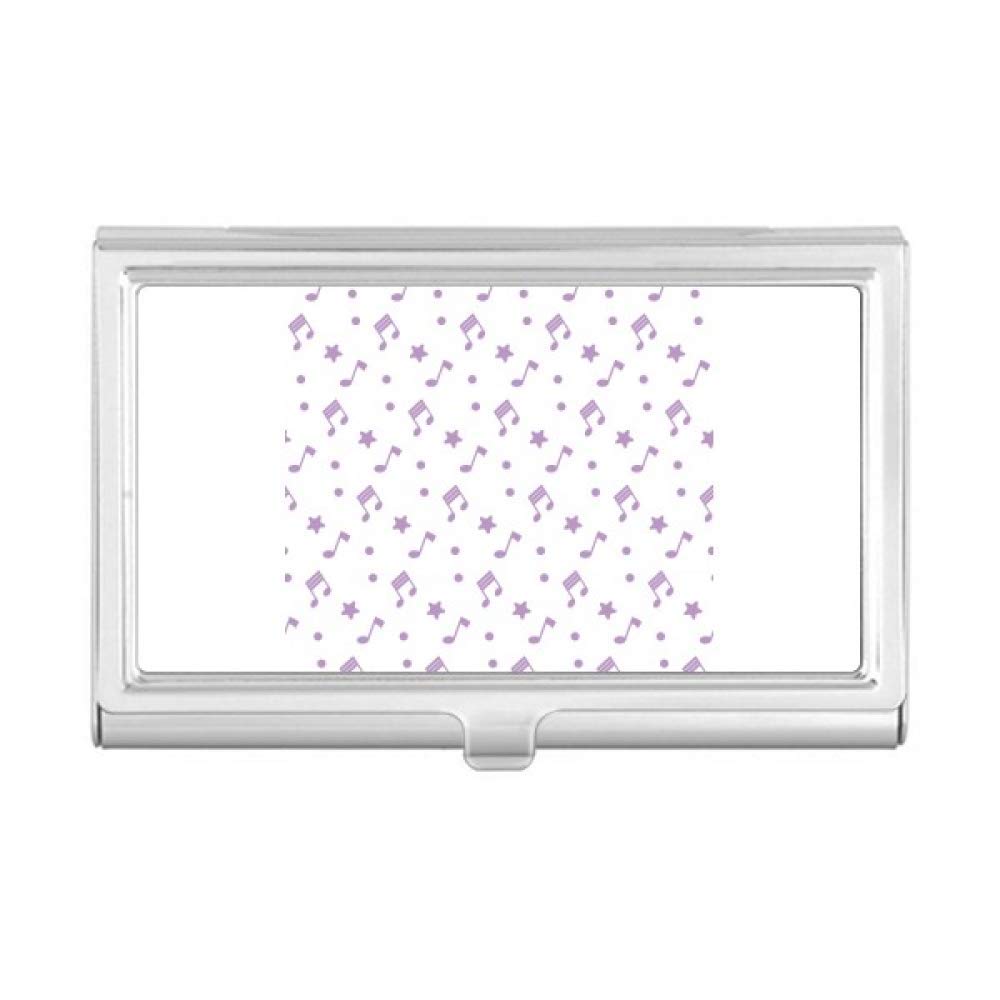 DIYthinker Purple Small Stars Music Notes Business Card Holder Case Wallet