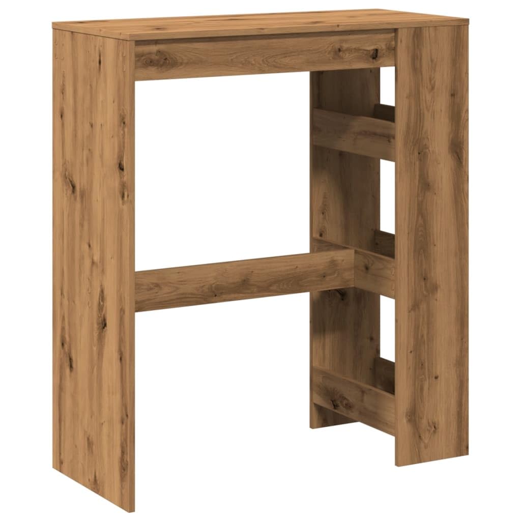 vidaXL Table de Bar avec étagères chêne Artisanal Bois d'ingénierie, Table de pub, Table Haute, Table de Tabouret de Bar, Table de Bar de Cuisine