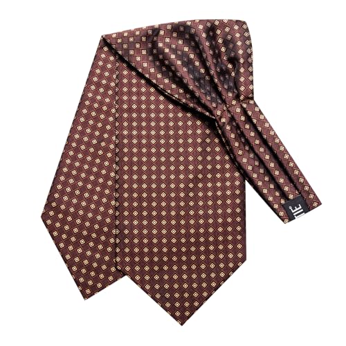 Image of Dubulle Paisley Floral Ascot for Men Self Tie Mens Cravat and Pocket Square Cufflinks Wedding