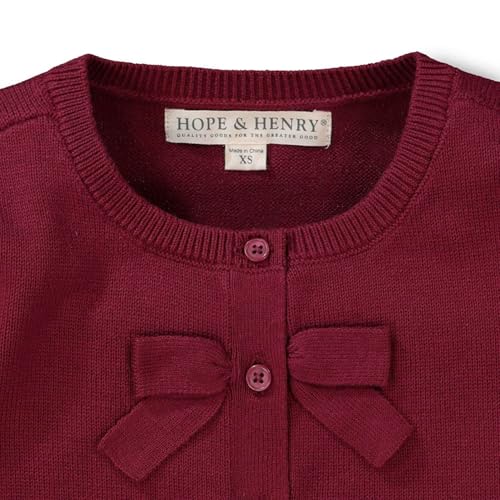 Hope & Henry Girls' Long Sleeve Bow Detail Cardigan Sweater2