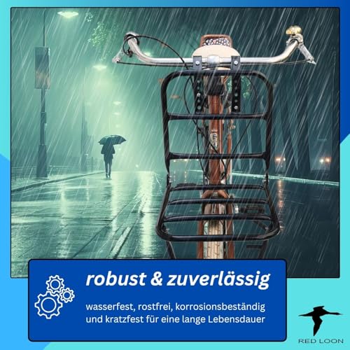 Fahrrad Gepäckträger vorne Frontgepäckträger - Fahrradgepäckträger Vorderrad - Red Loon Fahrrad Frontträger - Stahl Front Loader - Gepäckträger vorne universell - Hollandrad Citybike