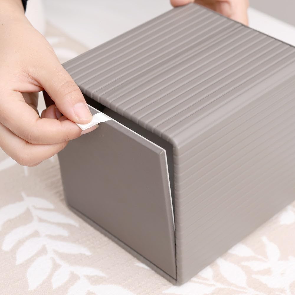 Stylish PU Leather Tissue Box Holder - Dark Grey -6