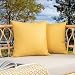 Kevin Textile New Year Warm Checkered Pillow Covers Simple Garden Style Cushion Case Cotton Linen Square Throw Pillowcase for Yard Chair, Pack of 2, 18" x18", Sunshine Yellow