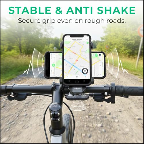 Image of Upshift FC4 Y-Grip Waterproof Bike Phone Mount | Anti-Vibration Universal Mobile Holder with 360 Rotation | Secure Handlebar Mount for Motorcycle, Scooter & Bicycle | Fits 4.0-7.0 inch Smartphones