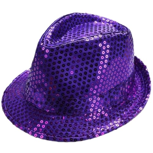 Chapeau à paillettes pour concert jazz et hip-hop