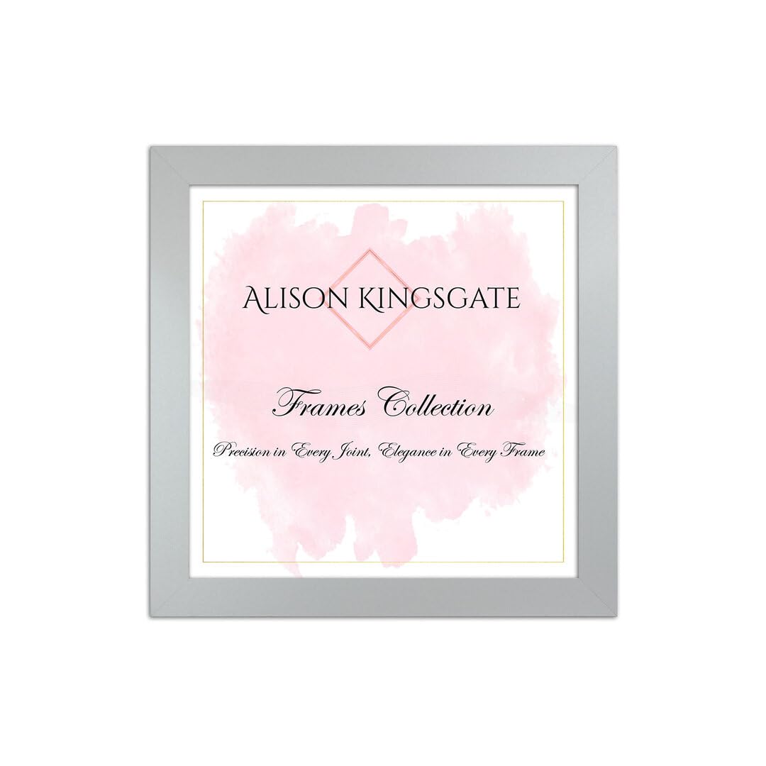 Alison Kingsgate Sleek 7X7 Picture Frame - Engineered Wood with Shatterproof Perspex Front -Perfect for Photos, Posters, Certificates -Suitable for Wall Mount or Tabletop Display - Silver — image 1