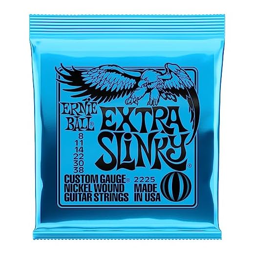 Ernie Ball Extra Slinky - Cuerdas para guitarra eléctrica, entorchado de níquel, 1 paquete, calibre 8-38