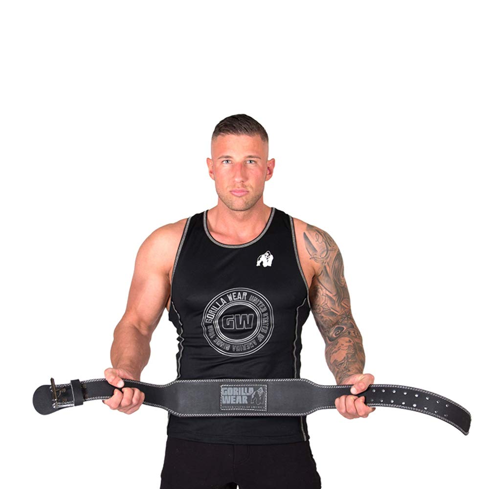 GORILLA WEAR 4 Inch Nylon Lifting Belt - Black/Gray L/XL