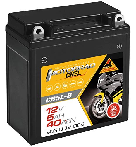 Panther GEL Batterie 12V 5Ah 40A YB5L-B Motorradbatterie 50512 Quad CB5L-B