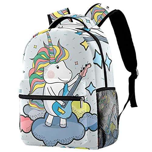 Sac à dos licorne guitare pour enfant avec porte-bouteille idéal pour l'école et les sorties