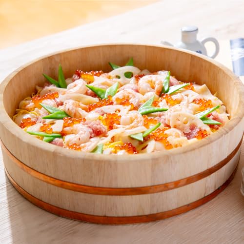 TIKUSAN Wooden Hangiri Sushi Rice Mixing Tub Copper Band Made in Japan Made of Sawara Cypress Sushi Rice Bowl Sushi Oke (11.8\" (30cm))
