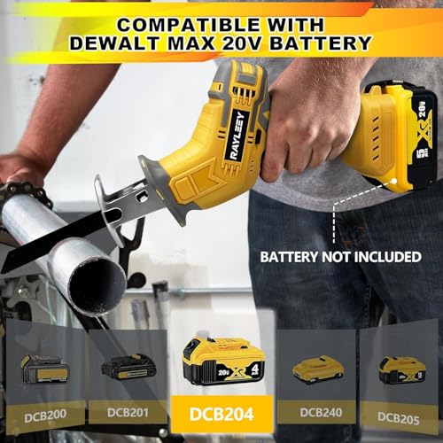Image of Cordless Reciprocating Saw Compatible with Dewalt 20V MAX Battery, 0-3500 SPM, Variable Speed Trigger, One-Handed, Keyless Blade Clamp, Tool Only