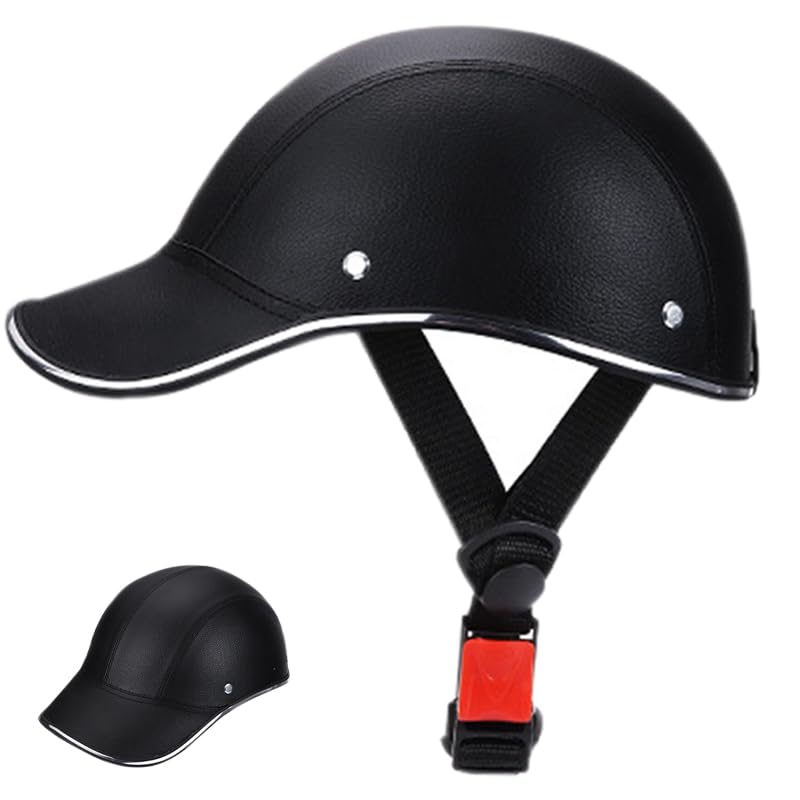 Amazon | ヘルメット 自転車ヘルメット 帽子型ヘルメット 革