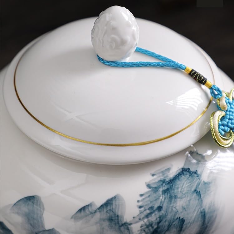 XYNSNDB Zestaw do herbaty Puszki na herbatę z białej porcelany, Puszki ceramiczne, Herbata Pu'er Awakening, Zamknięte, odporne na wilgoć puszki na herbatę, Puszki ogólne Słoik do przechowywania