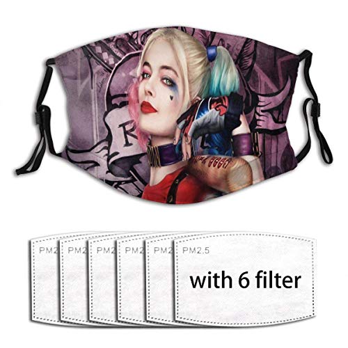 Preisvergleich Produktbild gshihuainingxianshekush Harley Quinn Unisex Winddichter Mundschutz Wiederverwendbarer Staub für Outdoor-Sportarten
