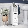 Armoire de Salle de Bain Blanc Meuble de Salle de Bain sur Pied Meuble de Rangement Armoire d’Angle avec Tiroirs Meuble d’angle Moderne pour Salon Cuisine, 23 x 23 x 80 cm
