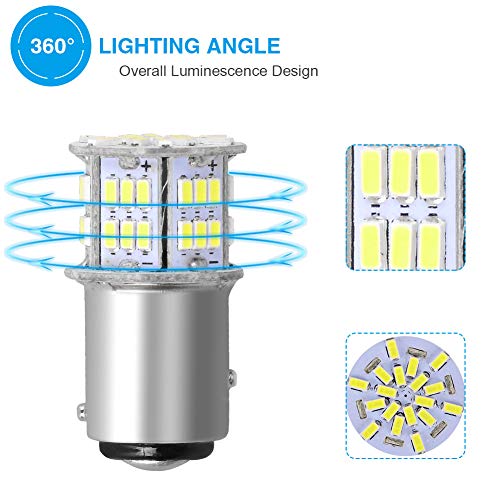 image for YITAMOTOR 4x 1157 LED Bulbs, 54SMD 650 Lumens, BAY15D 7528 2357 2057 L