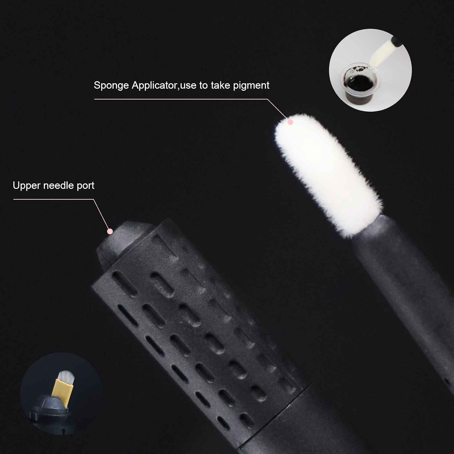 Universal Microblading Holder, Disposable Eyebrow Microblade Handles Manual Microblading Pen for Brows Permanent Makeup (5Pcs)
