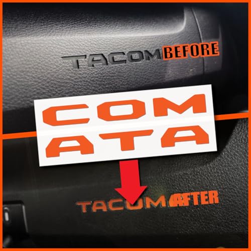 Image of (2 Sets) Prime Series UV Weatherproof Vinyl Decals for Glove Box Dashboard Letter Inserts Compatible fits Tacoma 2016-2023 (Gloss Orange)